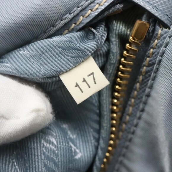 PRADA Shoulder Bag Nylon Light Blue Gold Auth - Picture 14 of 16